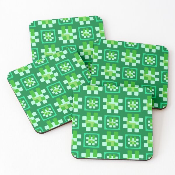 Item preview, Nostalgia Vintage Crochet Inspired Green Geometric Pattern - Ivy designed and sold by charqui.