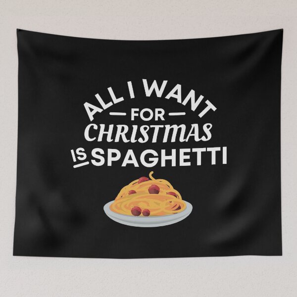 Item preview, All I Want for Christmas Is Spaghetti - Funny Spaghetti Puns - Christmas Gift for Spaghetti Lovers designed and sold by CaitU.