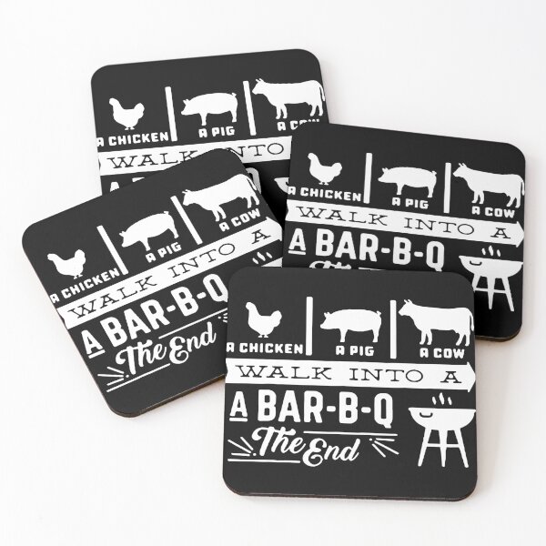 Item preview, Love BBQ Chicken Pig Cow Walk into a Bar B Q The End Art Design Happy Apparel Essential Inspiration Joy Mood Funny designed and sold by DesignByHeartUK.