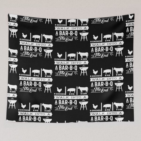 Item preview, Love BBQ Chicken Pig Cow Walk into a Bar B Q The End Art Design Happy Apparel Essential Inspiration Joy Mood Funny designed and sold by DesignByHeartUK.