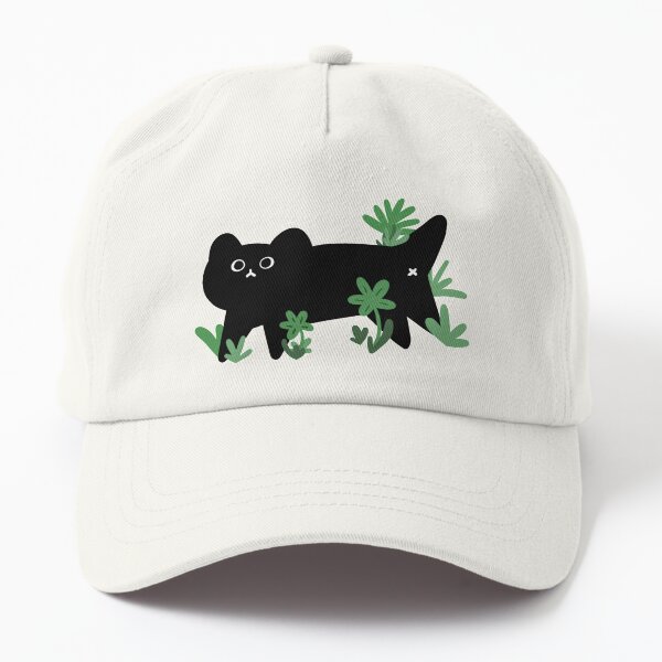 Black Cat with Grass Dad Hat