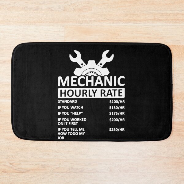 Item preview, Funny Mechanic Hourly Rate List Per Hour Art Design Happy Apparel Essential Inspiration Joy Mood Funny designed and sold by DesignByHeartUK.