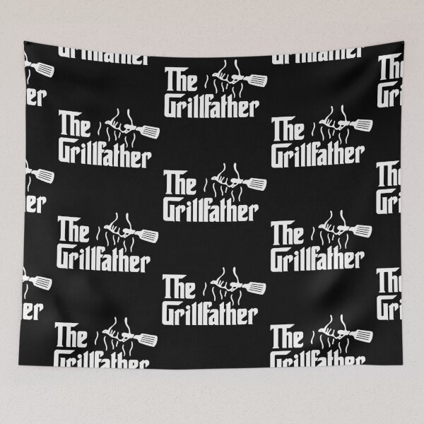 Item preview, The Grill Father Love BBQ Chicken Pig Cow Walk into a Bar B Q The End Art Design Happy Apparel Essential Inspiration Joy Mood Funny designed and sold by DesignByHeartUK.