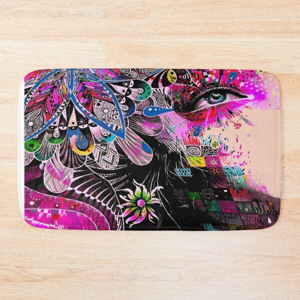 Item preview, GIRL with FLOWERS : Surreal psychedelic Abstract Print designed and sold by posterbobs.