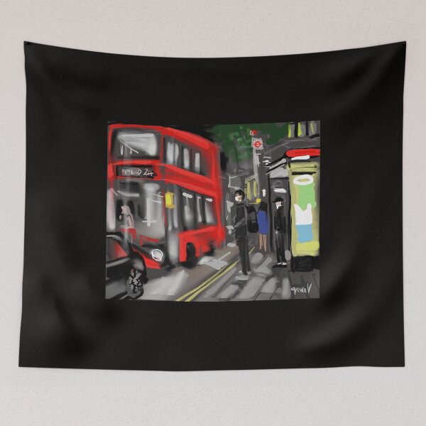 Item preview, London Bus Stop  designed and sold by Sukhpal Grewal Ethnic Art.