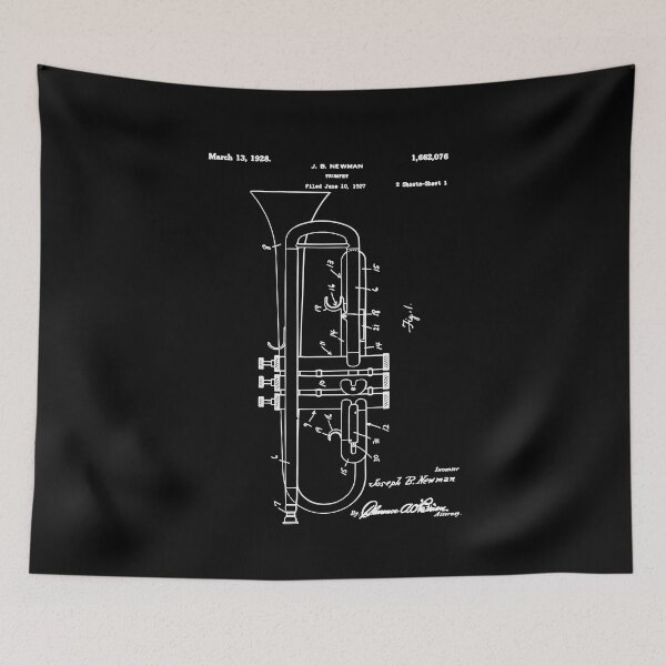 Item preview, Lover Engineering Drawing Trumpet Patent Print 1928 - Vintage Musical Instruments designed and sold by LCankdesign.
