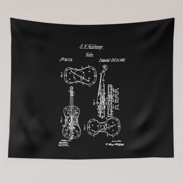 Item preview, Lover Engineering Drawing Violin Patent Print 1862 - Vintage Musical Instruments designed and sold by LCankdesign.