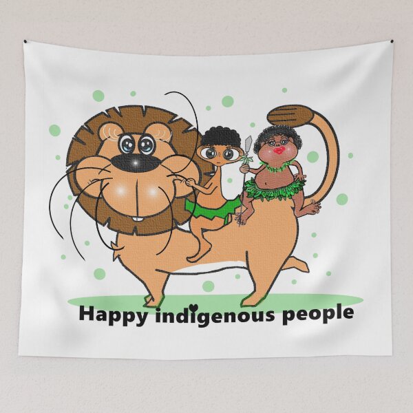 Item preview, Happy indigenous people - Lion  designed and sold by Shirley cute art .