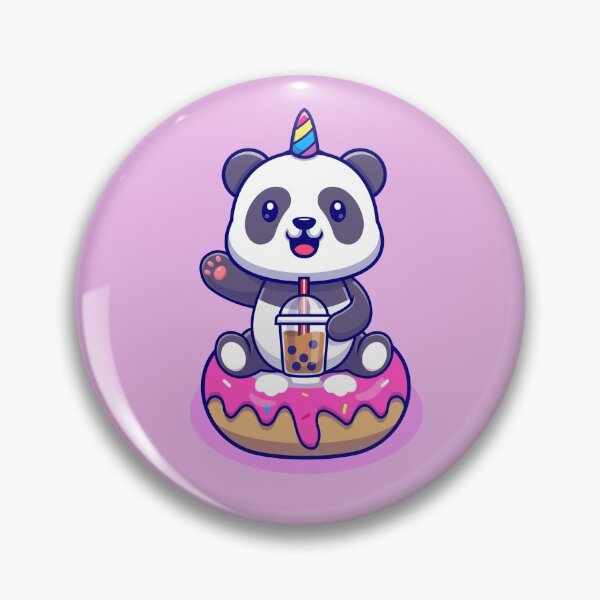 Item preview, cute animal friendly unicorn panda sit on Doughnut designed and sold by ArtistsinAction.