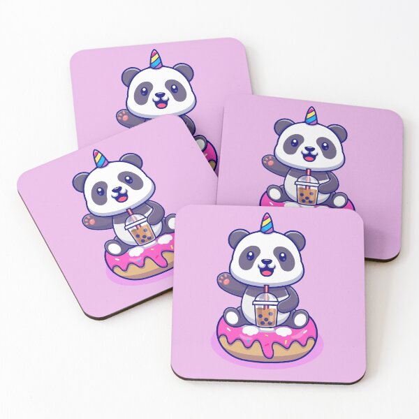 Item preview, cute animal friendly unicorn panda sit on Doughnut designed and sold by ArtistsinAction.