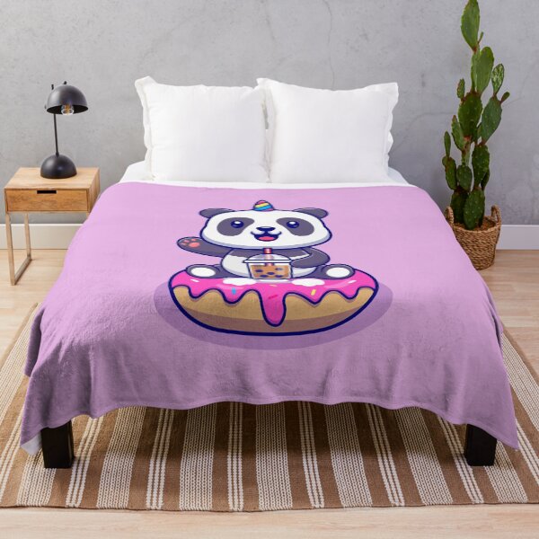 Item preview, cute animal friendly unicorn panda sit on Doughnut designed and sold by ArtistsinAction.