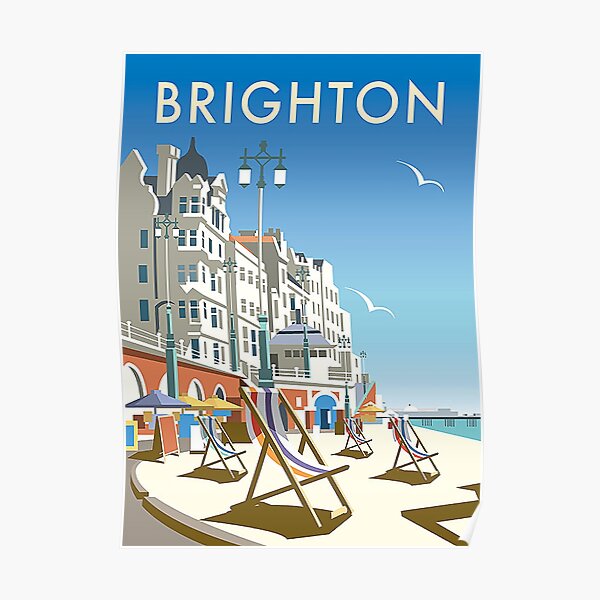 Brighton England  Vintage Travel poster Poster