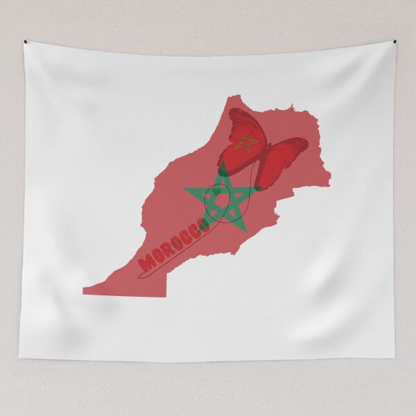Item preview, Moroccan map,Butterfly decorated with the flag of moroccon,drapeau marocain designed and sold by Reddiamond3 ⭐⭐⭐⭐⭐.