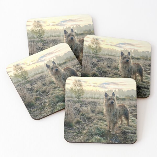 Item preview, Berger picard dog in frosty landscape designed and sold by ArtfulDogster.