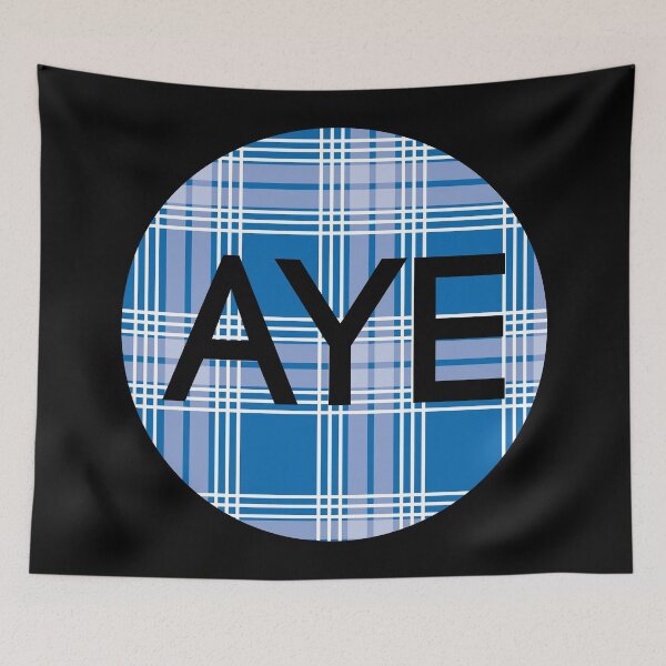 Item preview, AYE, Scottish Independence Saltire Blue Tartan Circle designed and sold by MacPean.