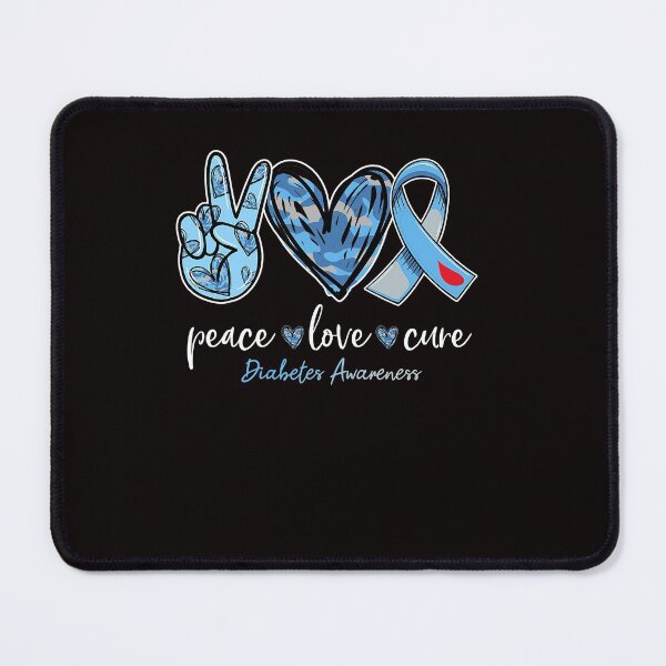 Item preview, Peace love cure blue ribbon diabetes awareness month designed and sold by JasonAOrra.