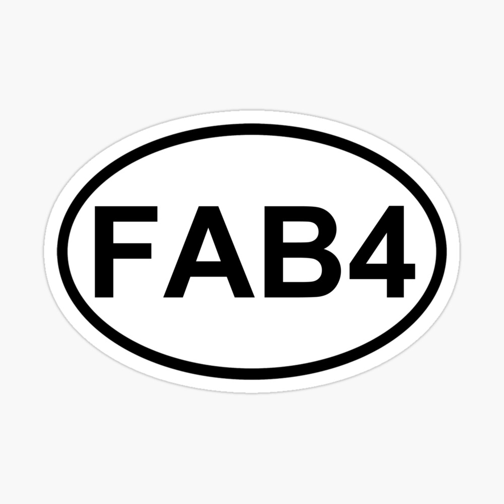 Fab 4 Oval Sticker Postcard for Sale by StillMeadow | Redbubble