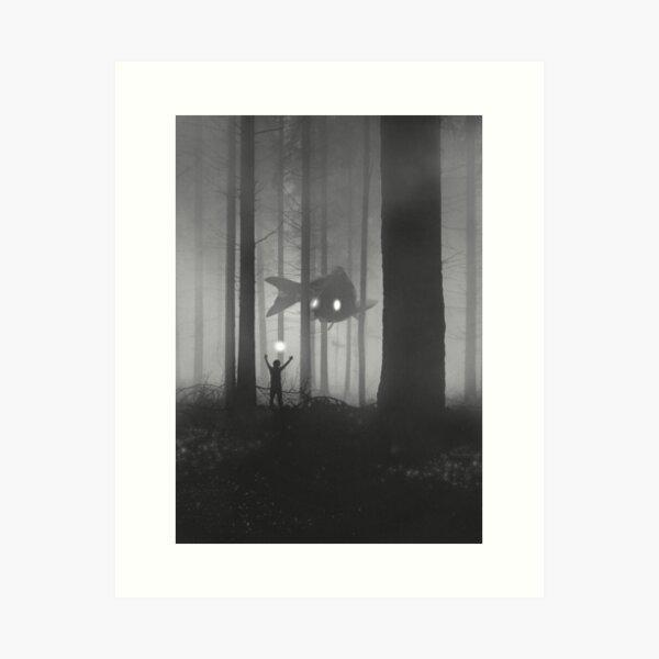 Vista previa del artículo con la obra «Pez fantasma aterrador en el bosque», diseñado y vendido por hriundelj.