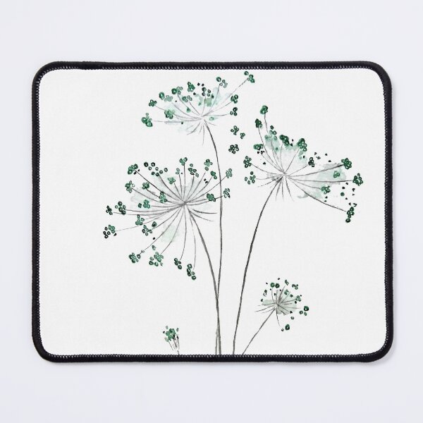 Item preview, hand painted abstract green Queen Ann lace watercolor  designed and sold by ColorandColor.