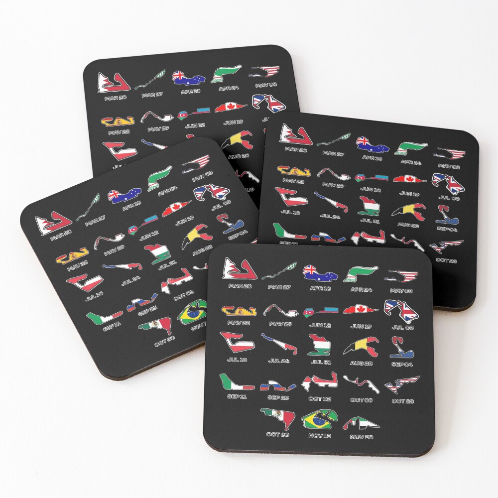 2022 F1 Calendar Coasters (Set of 4)