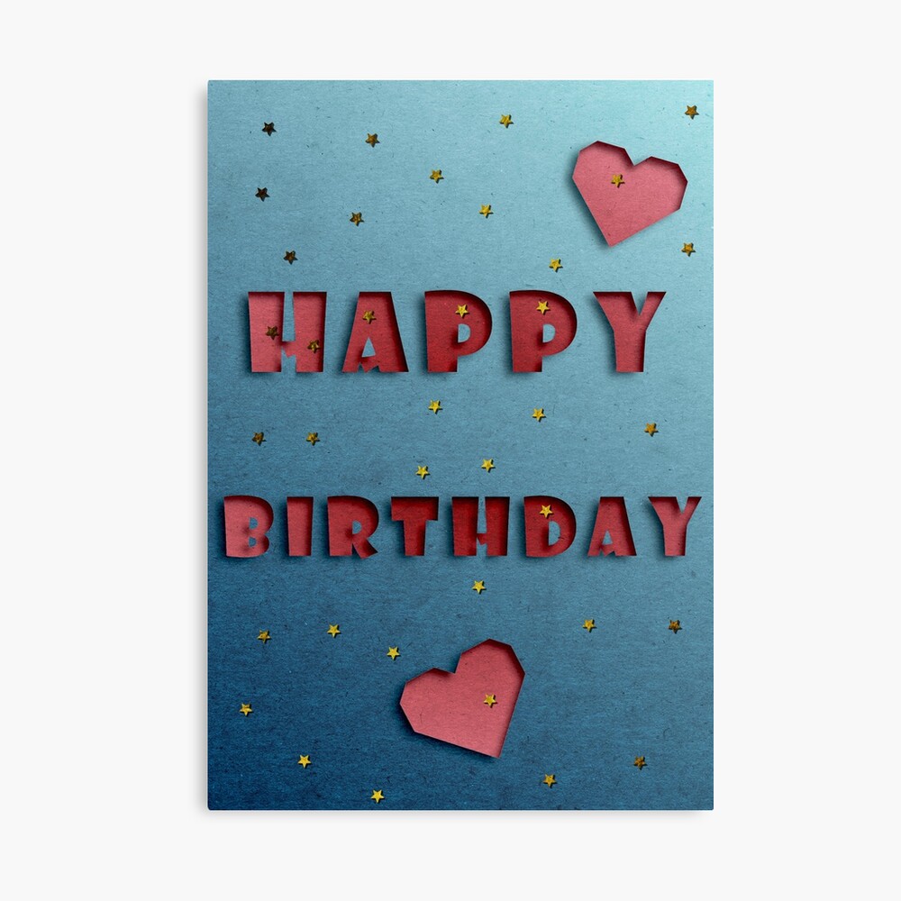 Paper Cutout Happy Birthday Greeting with Gold Glitters Greeting Card for  Sale by OnigiriDoctor