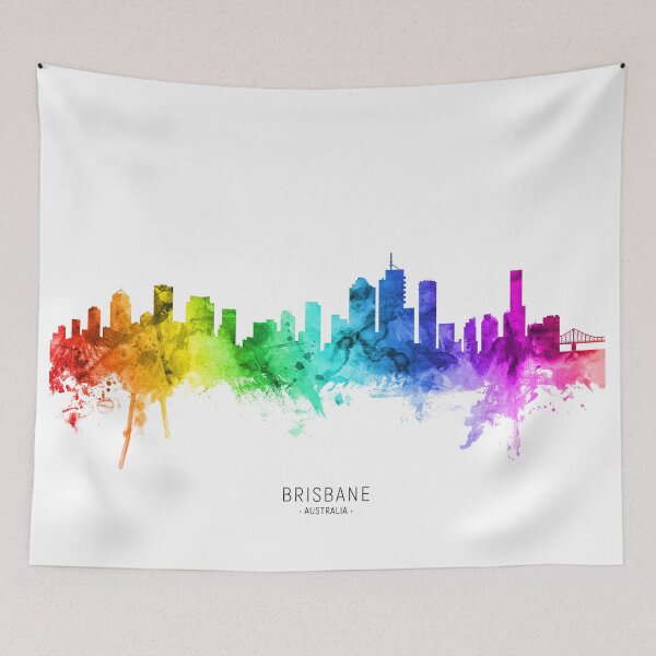 Aperçu de l'œuvre Brisbane Australia Skyline créée et vendue par ArtPrints.