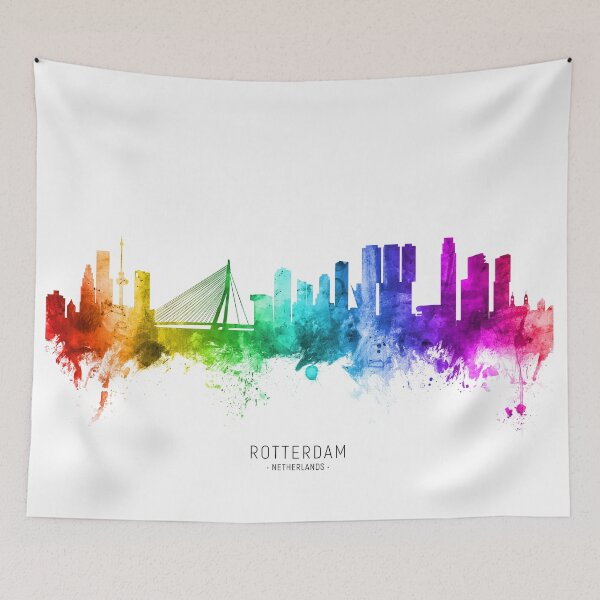 Item preview, Rotterdam The Netherlands Skyline designed and sold by ArtPrints.