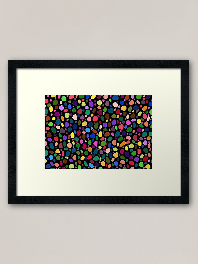 Alternate view of Blobby Pebbles on Black Framed Art Print