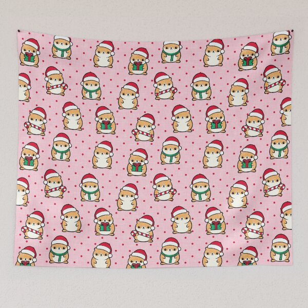 Item preview, Holiday Hamsters - Christmas - pink designed and sold by littlearrow.