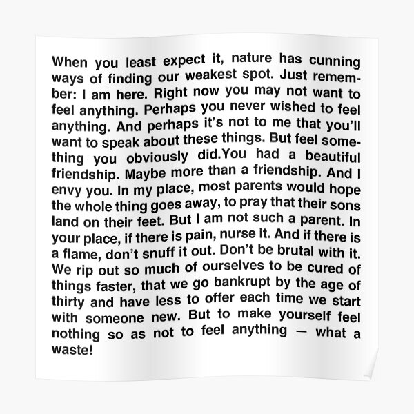 Sad Monologues From Movies Mr.perlman's Monologue" Poster By Honeydesigns | Redbubble