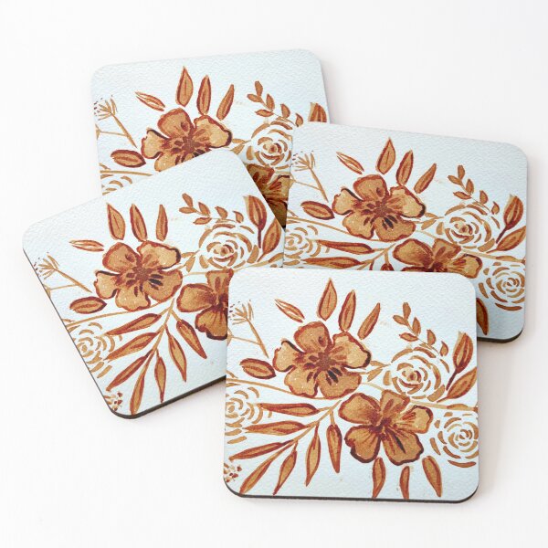 Item preview, Autumn leaves pattern, autumn flowers pattern, autumn coffee illustration designed and sold by Ala Lopatniov.