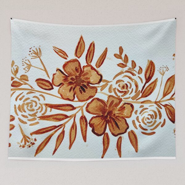 Item preview, Autumn leaves pattern, autumn flowers pattern, autumn coffee illustration designed and sold by Ala Lopatniov.