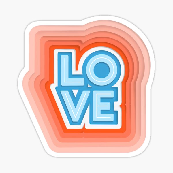 LOVE Lettering Art Sticker