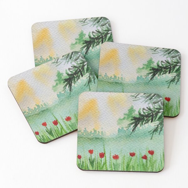 Item preview, Summer vibes flower field watercolors illustration pattern designed and sold by Ala Lopatniov.