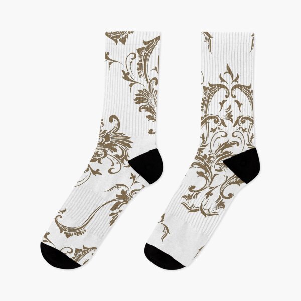 Item preview, Brown and White Damask Scroll Baroque Pattern Pairs Dulux 2022 Popular Colour Rich Earth - Color Trends designed and sold by ColorOfTheYears.