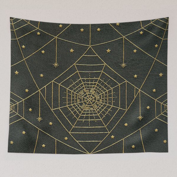 Item preview, Geometric Lines Gold Thread Cobweb [Distressed Style] designed and sold by elevens.