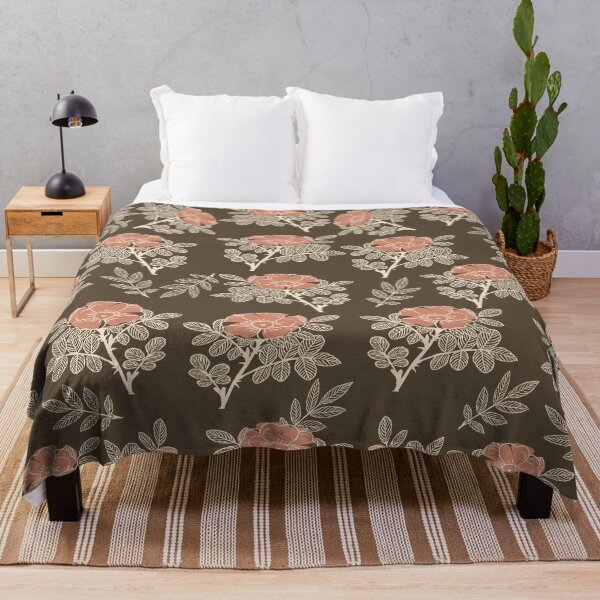 Item preview, Beige coral flowers on a bronze background seamless pattern designed and sold by AneissPiaf.