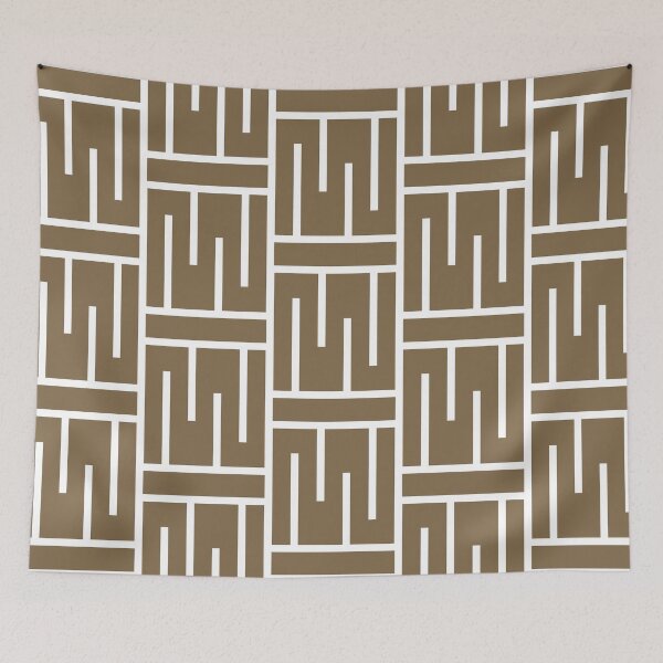 Item preview, Brown and White Minimal Line Art Pattern 3 Pairs Dulux 2022 Popular Colour Rich Earth - Color Trends designed and sold by ColorOfTheYears.