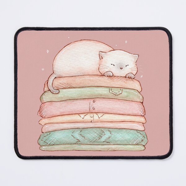 Item preview, Cat sleeping on clean clothes - Cats & Laundry designed and sold by Denise, Denisn't.