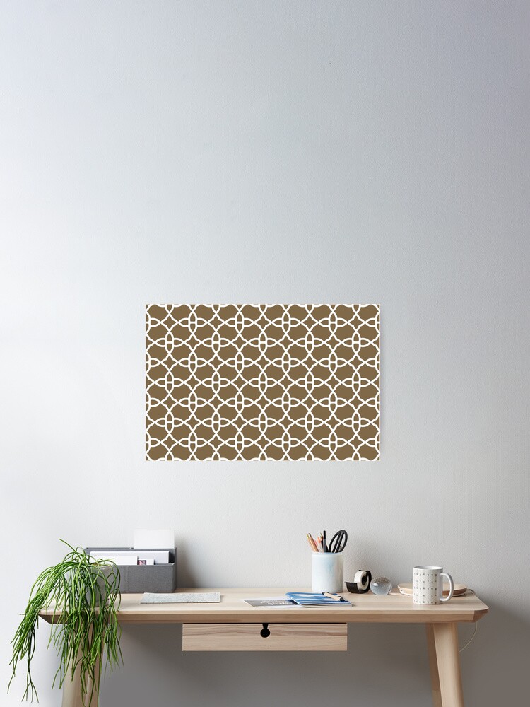 Thumbnail 2 von 3, Poster, Brown and White Minimal Line Art Pattern 4 Pairs Dulux 2022 Popular Colour Rich Earth - Color Trends designt und verkauft von ColorOfTheYears.