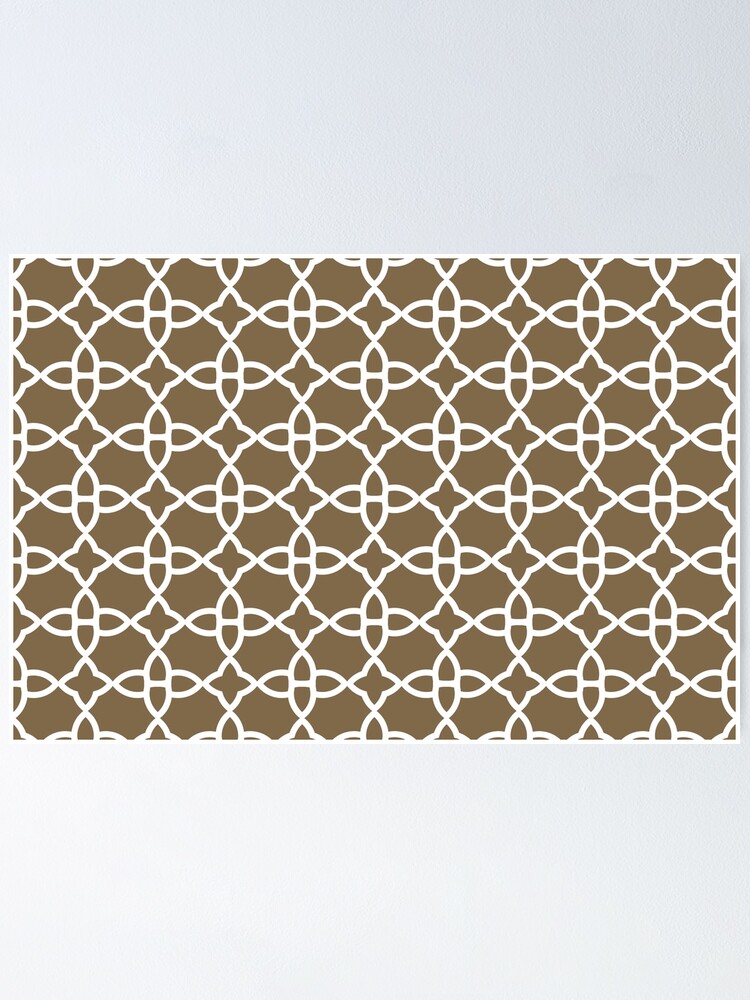 Thumbnail 1 von 3, Poster, Brown and White Minimal Line Art Pattern 4 Pairs Dulux 2022 Popular Colour Rich Earth - Color Trends designt und verkauft von ColorOfTheYears.