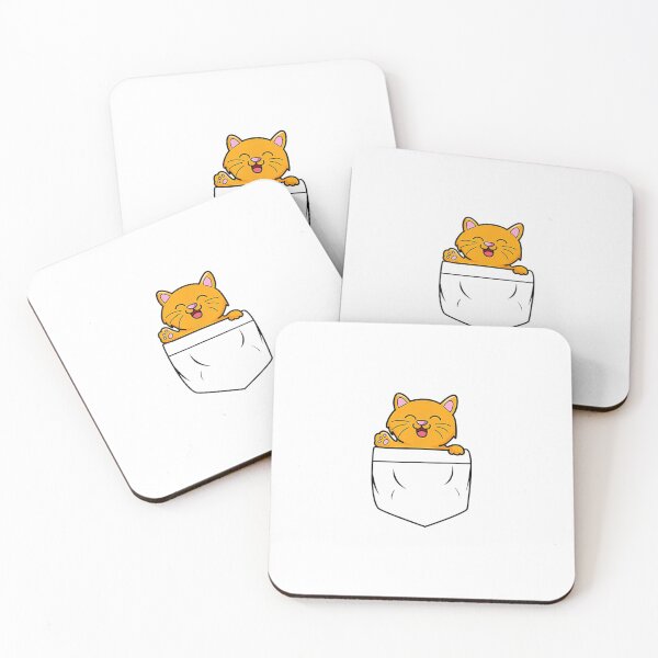 Item preview, Chest pocket cute cat in Kawaii cartoon anime style look designed and sold by bunenebun.