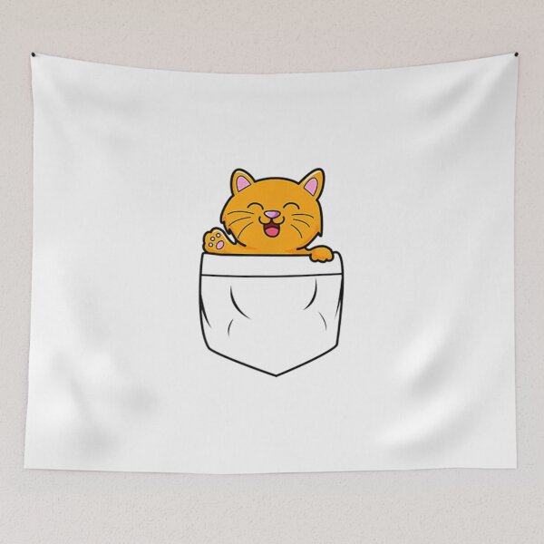 Item preview, Chest pocket cute cat in Kawaii cartoon anime style look designed and sold by bunenebun.