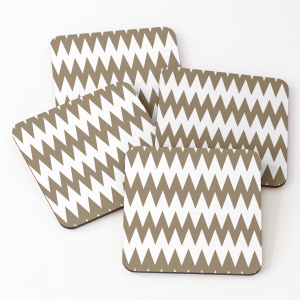 Item preview, Brown and White Zig Zag Line - Stripe Pattern Pairs Dulux 2022 Popular Colour Rich Earth - Color Trends designed and sold by ColorOfTheYears.