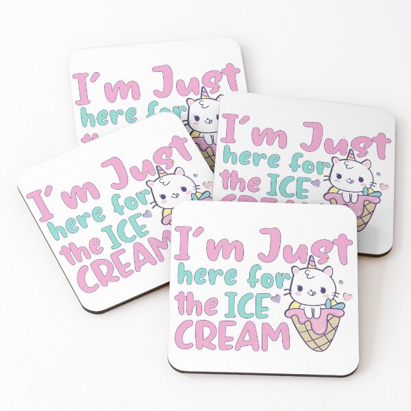 Item preview, Im Just Here For The Ice Cream, Cute Unicorn cat mermaid, Ice Cream Lover, Unicorn, Ice Cream designed and sold by graphic-genie.