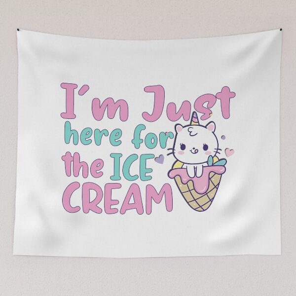 Item preview, Im Just Here For The Ice Cream, Cute Unicorn cat mermaid, Ice Cream Lover, Unicorn, Ice Cream designed and sold by graphic-genie.