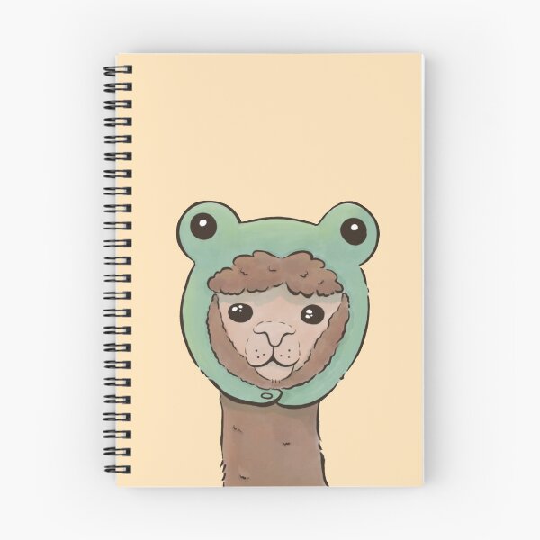 Item preview, Fluffy alpaca in a frog hat designed and sold by 3Alpacas.