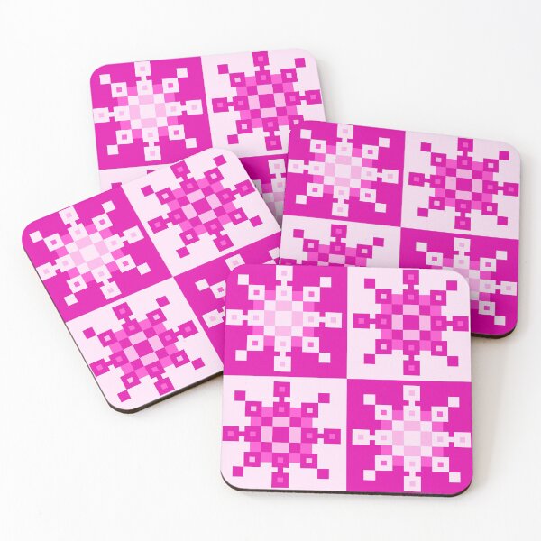 Item preview, Pink Pixel Snowflakes designed and sold by rin3d .