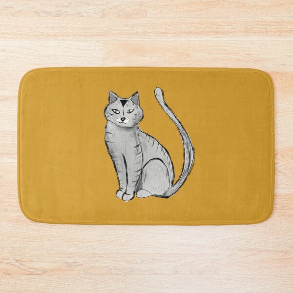 Item preview, Grey Cat on Mustard designed and sold by susycosta.