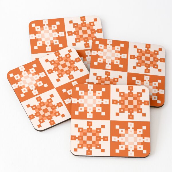 Item preview, Orange Pixel Snowflakes designed and sold by rin3d .
